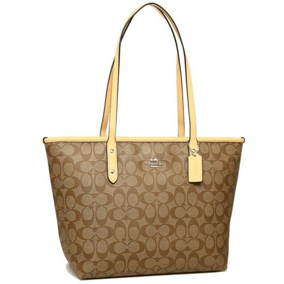 Coach Handbags - NWT COACH SIGNATURE CITY ZIP TOTE F58292 SHOULDER